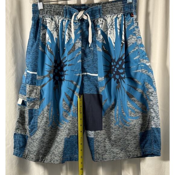 NBN Gear Men's Swim Shorts Trunks Surf Beach Resort Blue Gray White XL 87-39 - Picture 6 of 15